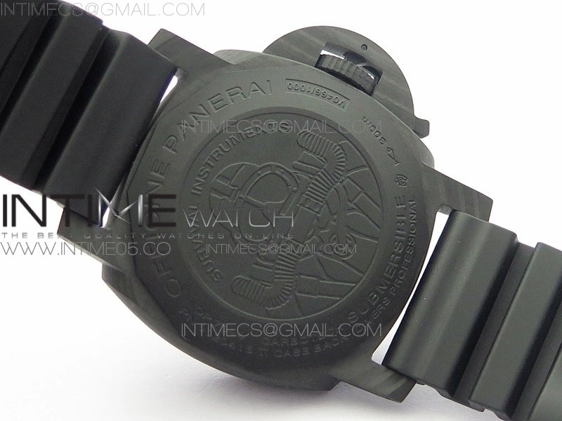 PAM979 Carbotech VSF 1:1 Best Edition Carbon Dial on Rubber Strap P.9010 Clone